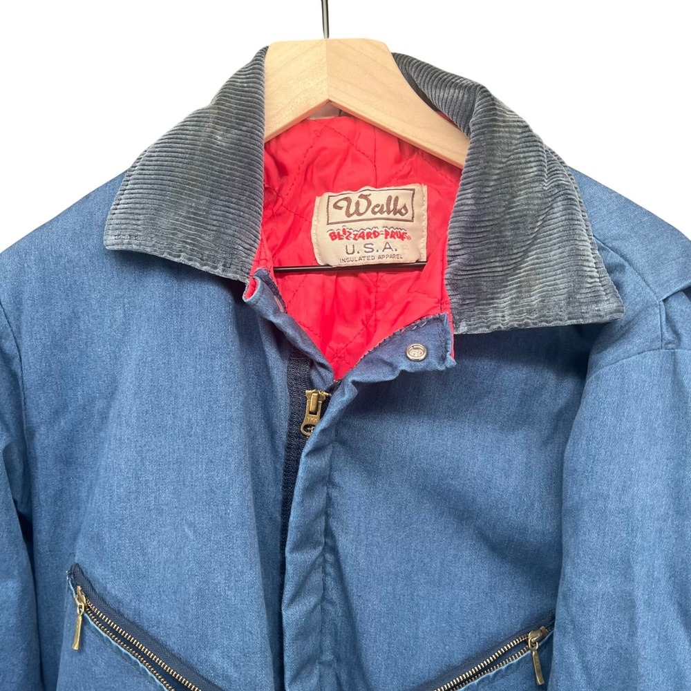 Walls Blizzard-Pruf Mens Medium Insulated Coveralls Jumpsuit Navy‎ Vintage USA